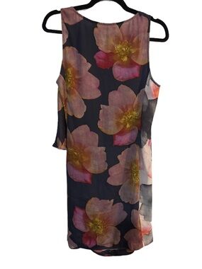 RACHEL Rachel Roy Tunic Shift Floral Sleeveless Mini Dress low back (fits small)